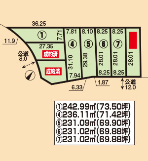 いずみ野 ①1番2 ④1番27 ⑤1番28 ⑥1番29 ⑦1番30